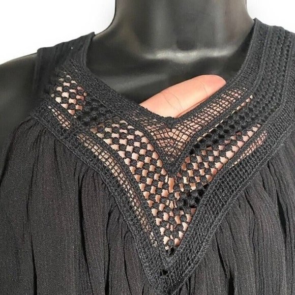 Liz Lange Maternity For Target Rayon Dress Beach Cover Embroidered Neck Large - Picture 5 of 13